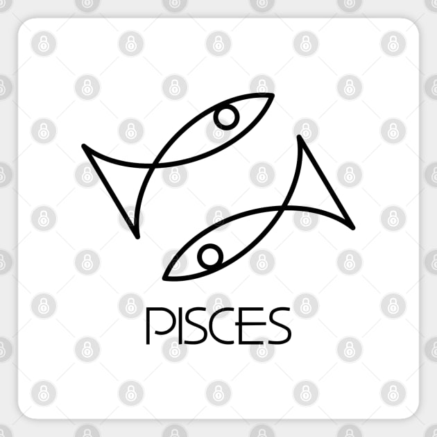 Pisces Doodle Line Art Magnet by inotyler